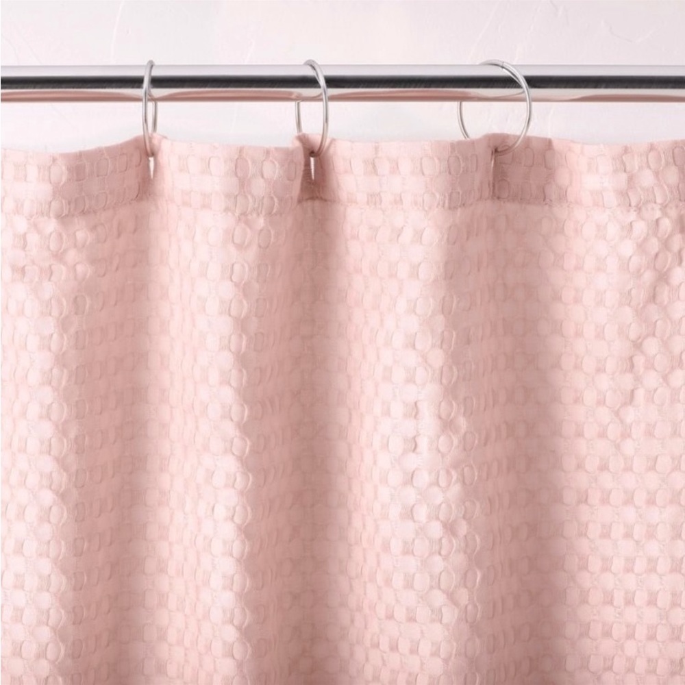 New. Casaluna shower curtain in dusty rose color